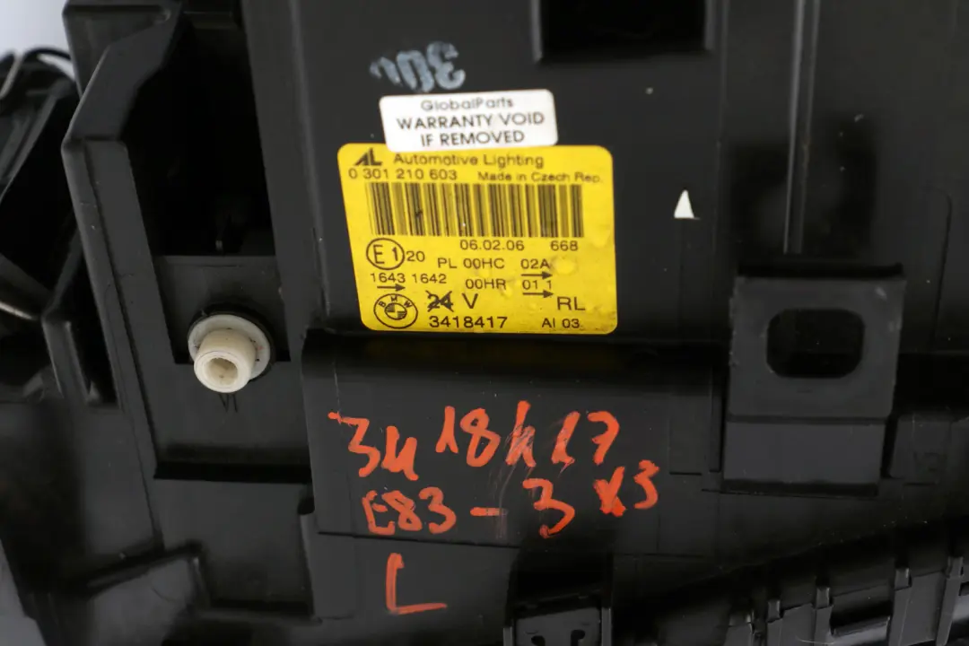 BMW X3 Series 3 E83 Passenger Side Headlight Headlamp Lamp Left N/S - SKU rhd-3418417-3 - Part number 3418417