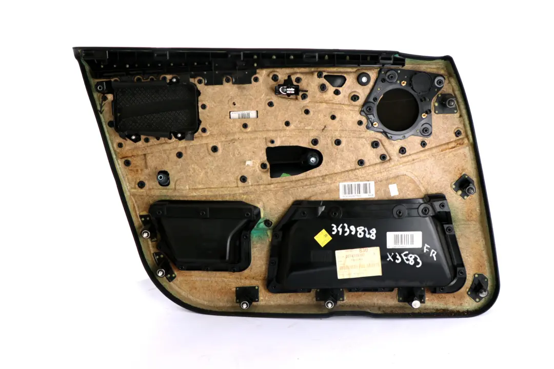 Front Right O/S Door Card Lining Trim Cloth Black to BMW X3 Series E83 LCI with Part number 3439828 BMW X3 Series E83 LCI Front Right O/S Door Card Lining Trim Cloth Black - SKU rhd-3439828 - Part number 3439828