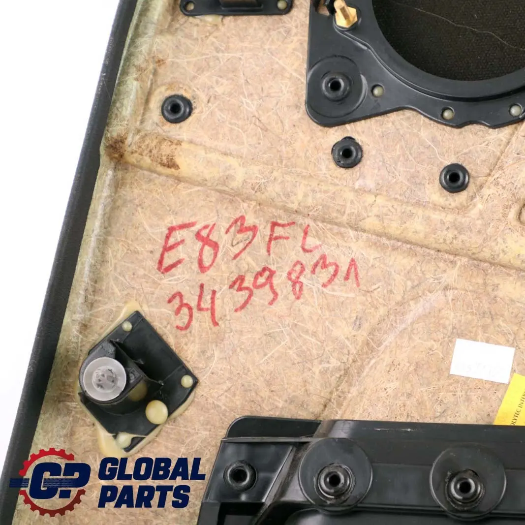 Front Left N/S Door Card Lining Trim Leather Black to BMW X3 Series E83 LCI with Part number 3439831 BMW X3 Series E83 LCI Front Left N/S Door Card Lining Trim Leather Black - SKU rhd-3439831 - Part number 3439831