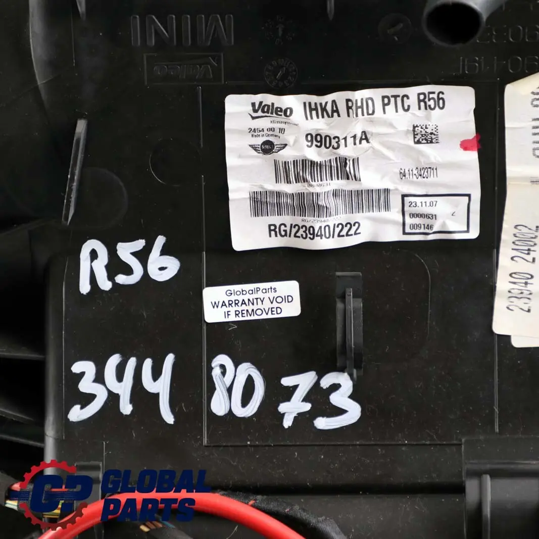 Heater Blower Matrix Box Valeo 3423711 to MINI Cooper One D R56 R57 R58 with Part number 3448073 MINI Cooper One D R56 R57 R58 Heater Blower Matrix Box Valeo 3423711 - SKU rhd-3448073 - Part number 3448073