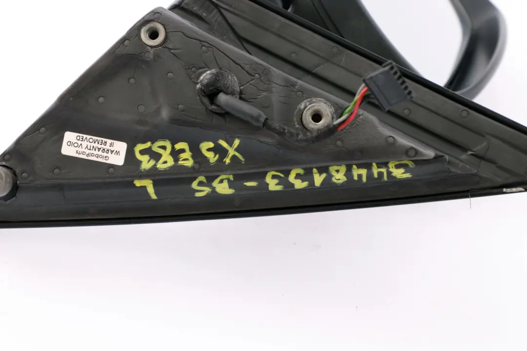 Heated Left Door N/S Wing Mirror Black Sapphire Metallic 475 to BMW X3 Series E83 with Part number 3448133 BMW X3 Series E83 Heated Left Door N/S Wing Mirror Black Sapphire Metallic 475 - SKU rhd-3448133-BS - Part number 3448133