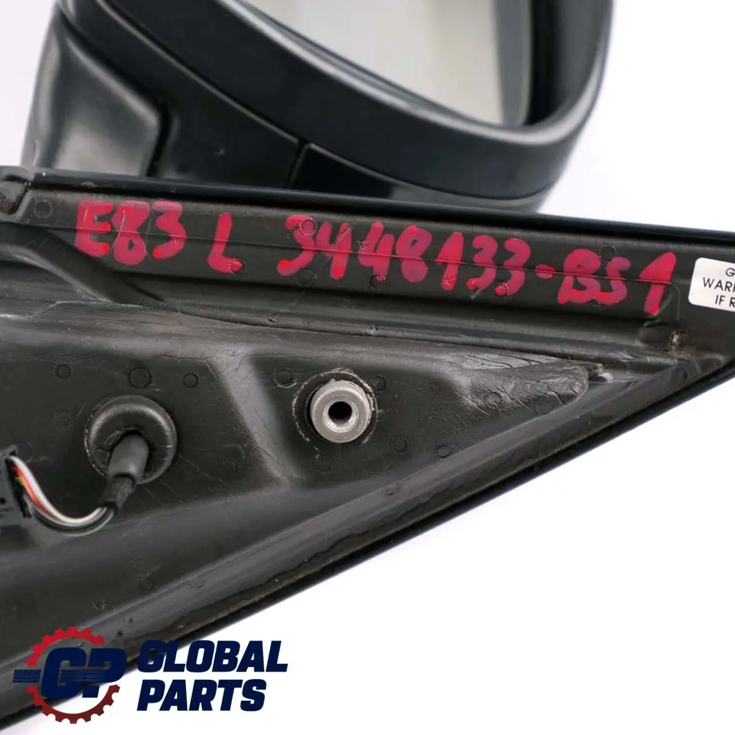 Heated Left Door N/S Wing Mirror Black Sapphire Metallic to BMW X3 Series 1 E83 with Part number 3448133 BMW X3 Series 1 E83 Heated Left Door N/S Wing Mirror Black Sapphire Metallic - SKU rhd-3448133-BS1 - Part number 3448133