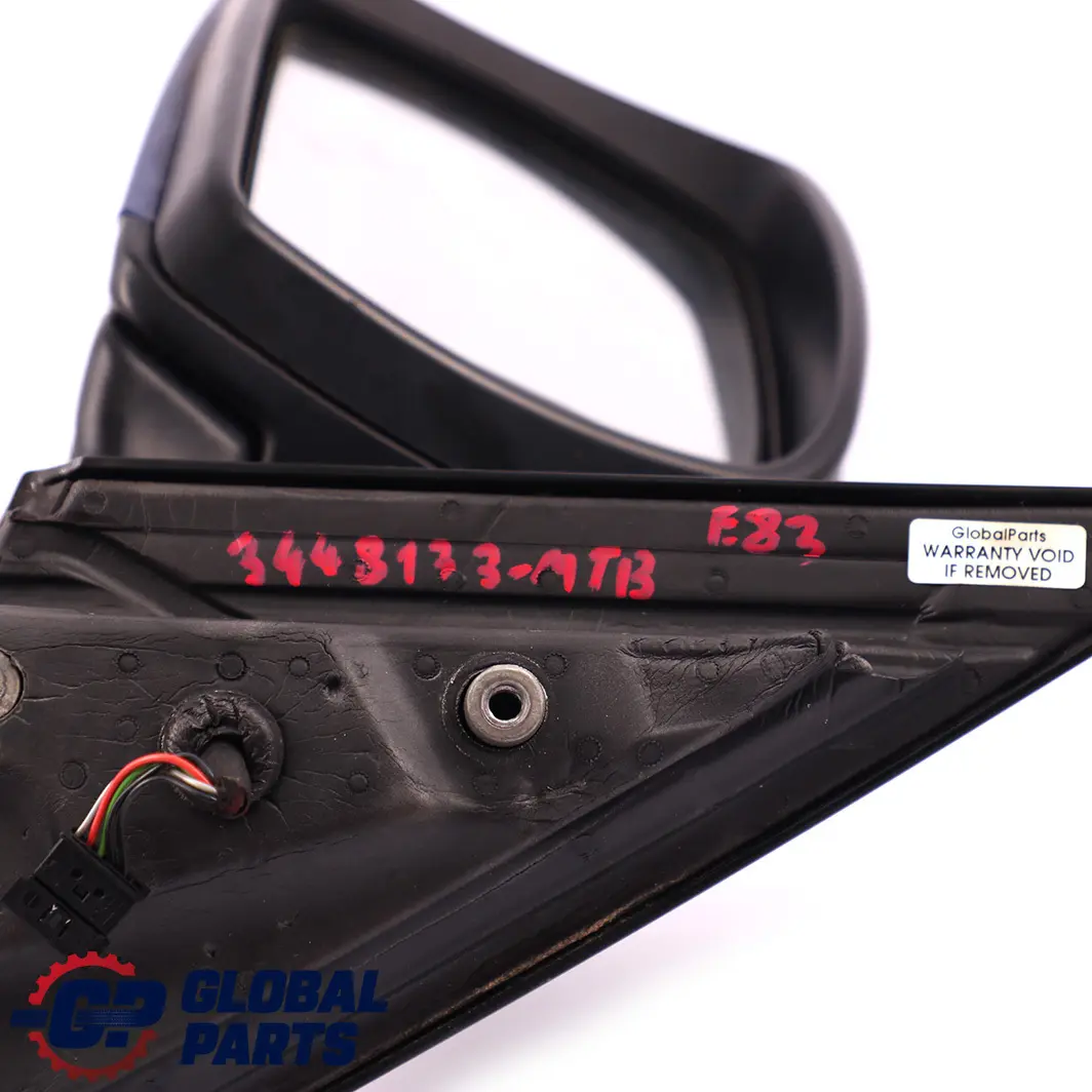 BMW X3 Series E83 Heated Left Door N/S Wing Mirror Montegoblau Montego Blue A51 - SKU rhd-3448133-MTB - Part number 3448133