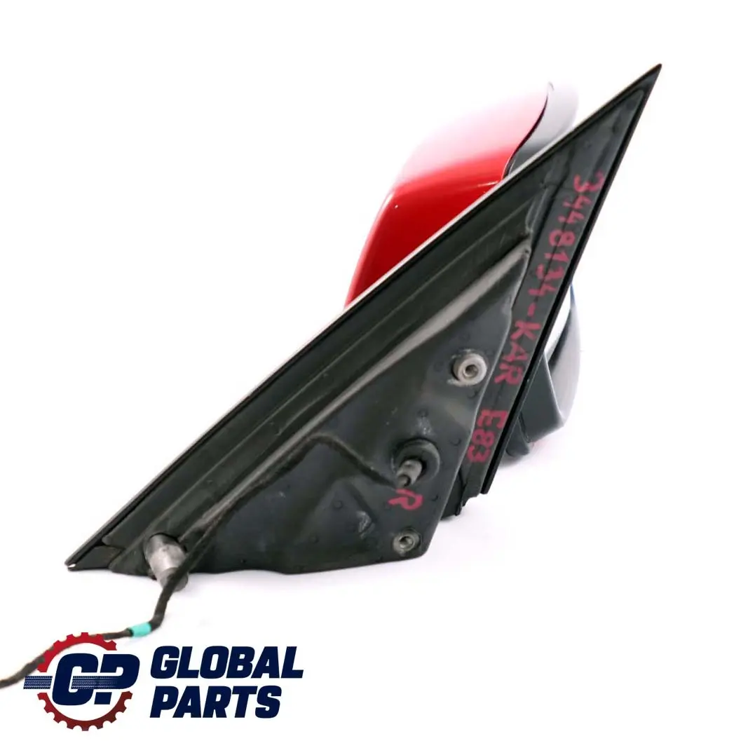 Heated Right Door Wing Mirror O/S Door Karmesinrot Red A61 to BMW X3 Series E83 with Part number 3448134 BMW X3 Series E83 Heated Right Door Wing Mirror O/S Door Karmesinrot Red A61 - SKU rhd-3448134-KAR - Part number 3448134