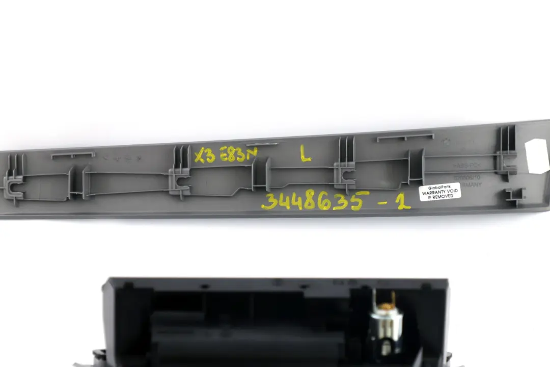 Set Trim Strip Door Gearshift Gear Cover Titanium Light to BMW X3 Series 2 E83 LCI with Part number 3448635 BMW X3 Series 2 E83 LCI Set Trim Strip Door Gearshift Gear Cover Titanium Light - SKU rhd-3448635-2 - Part number 3448635