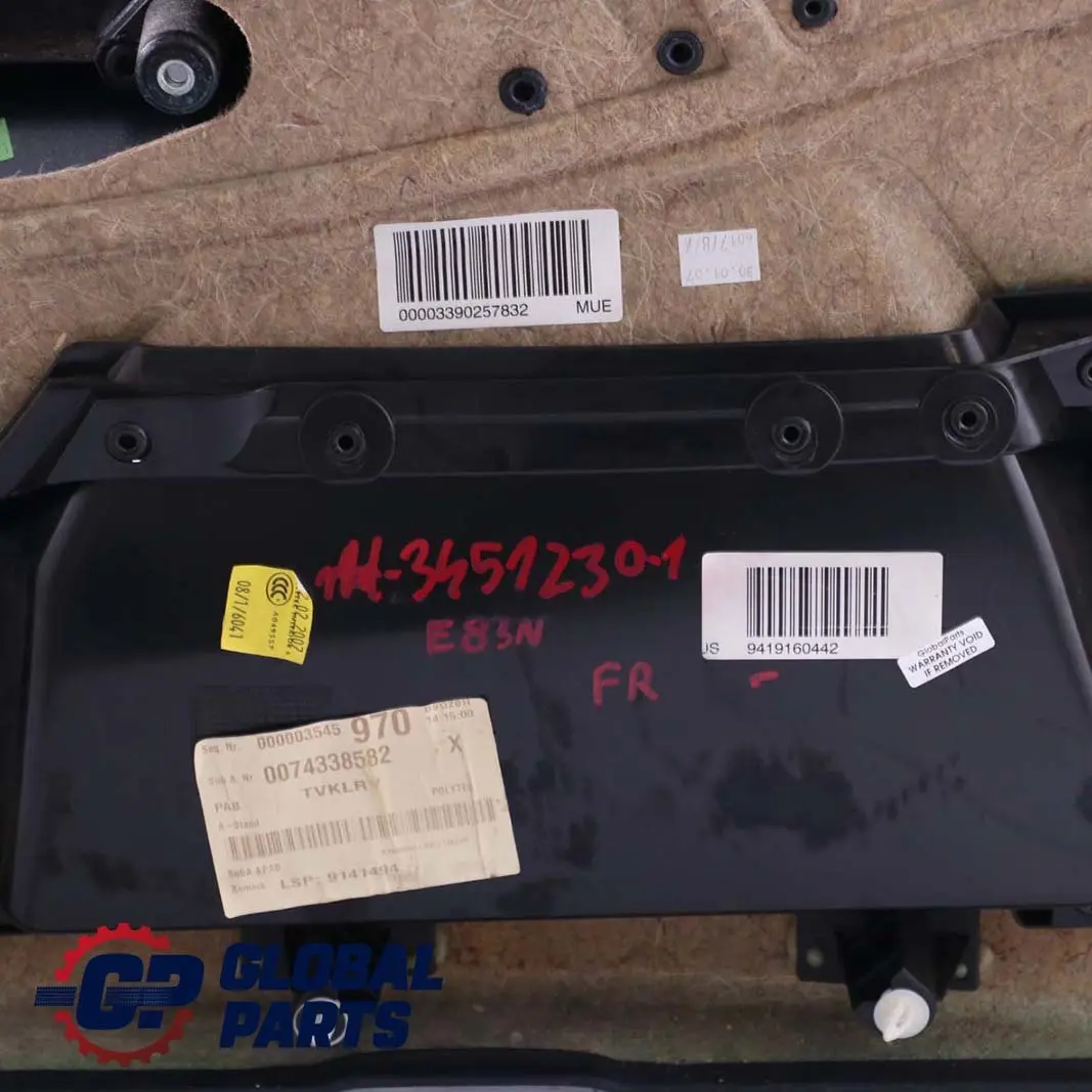 Front Right O/S Door Card Lining Vinyl Sensatec Black to BMW X3 Series E83 with Part number 3451230 BMW X3 Series E83 Front Right O/S Door Card Lining Vinyl Sensatec Black - SKU rhd-3451230-1 - Part number 3451230