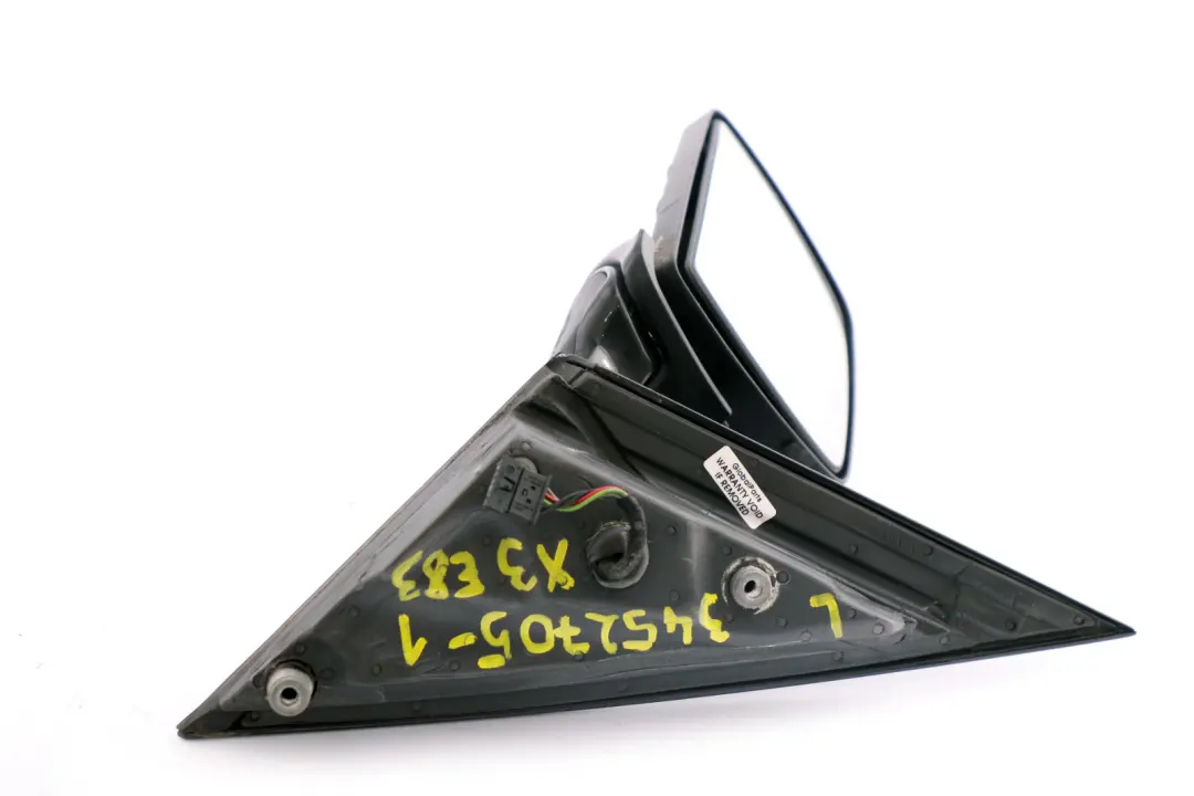 Heated Left Base Outside Wing Mirror N/S Shadow Line to BMW X3 Series E83 M Sport with Part number 3452705 BMW X3 Series E83 M Sport Heated Left Base Outside Wing Mirror N/S Shadow Line - SKU rhd-3452705-1 - Part number 3452705