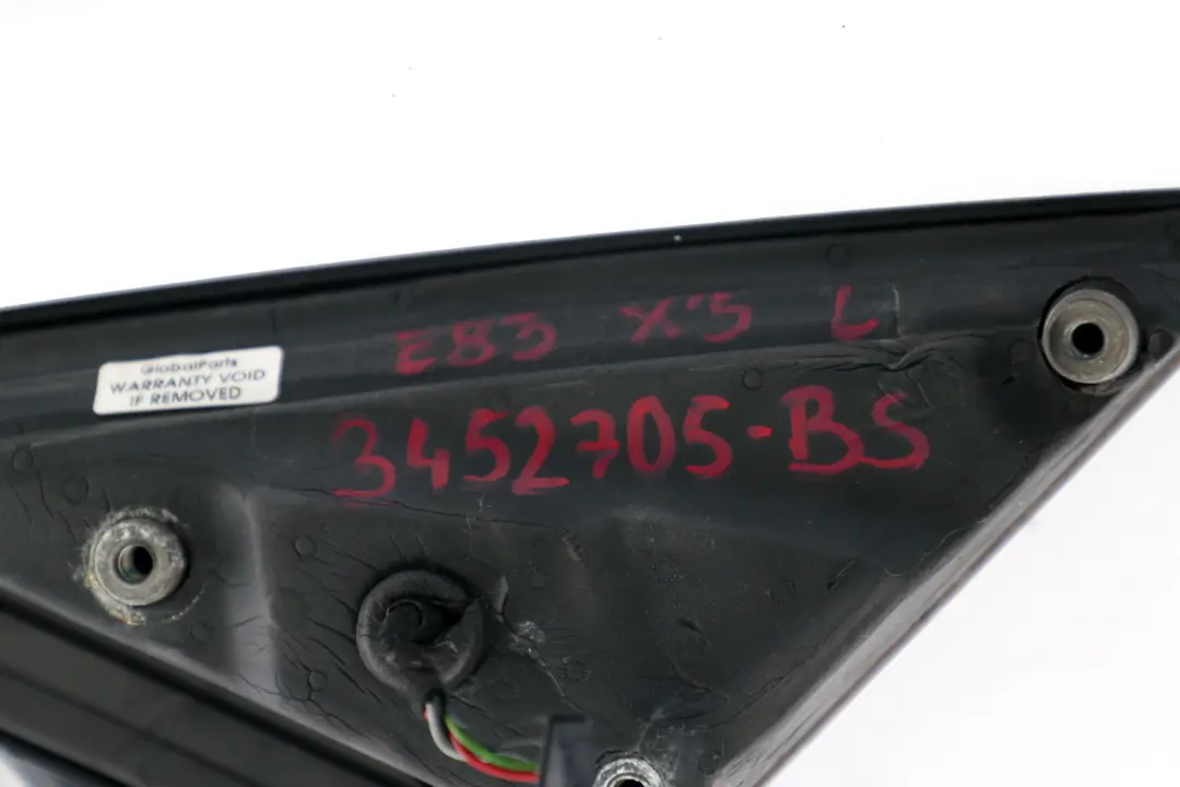 High Gloss Left Door Wing Mirror N/S Black Sapphire to BMW X3 Series E83 M Sport with Part number 3452705 BMW X3 Series E83 M Sport High Gloss Left Door Wing Mirror N/S Black Sapphire - SKU rhd-3452705-BS - Part number 3452705