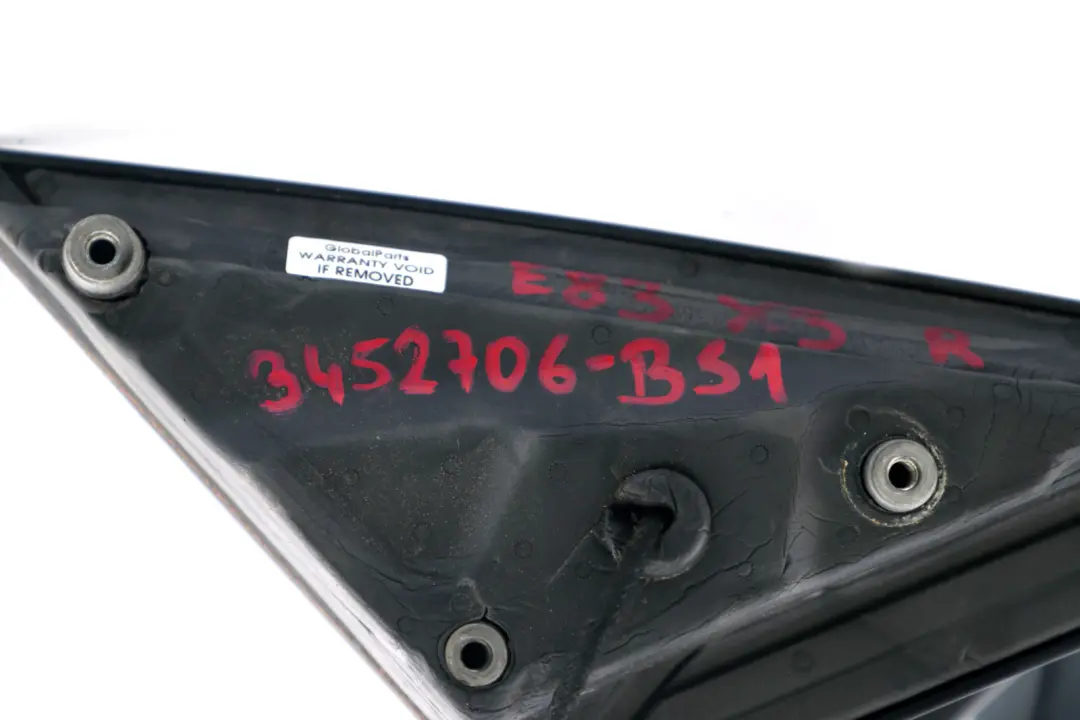 High Gloss Right Door Wing Mirror O/S Black Sapphire to BMW X3 Series 1 E83 M Sport with Part number 3452706 BMW X3 Series 1 E83 M Sport High Gloss Right Door Wing Mirror O/S Black Sapphire - SKU rhd-3452706-BS1 - Part number 3452706