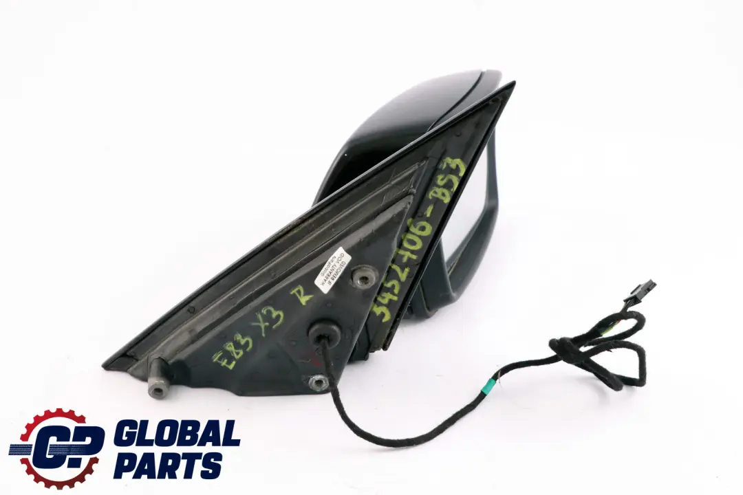 High Gloss Right Door Wing Mirror O/S Black Sapphire to BMW X3 Series 3 E83 M Sport with Part number 3452706 BMW X3 Series 3 E83 M Sport High Gloss Right Door Wing Mirror O/S Black Sapphire - SKU rhd-3452706-BS3 - Part number 3452706
