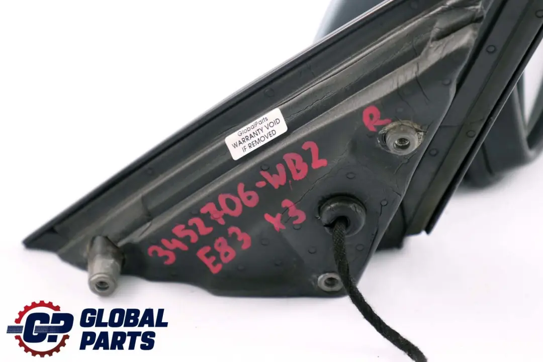 High Gloss Heated Right O/S Wing Mirror Bluewater 896 to BMW X3 Series 2 E83 Sport with Part number 3452706 BMW X3 Series 2 E83 Sport High Gloss Heated Right O/S Wing Mirror Bluewater 896 - SKU rhd-3452706-WB2 - Part number 3452706