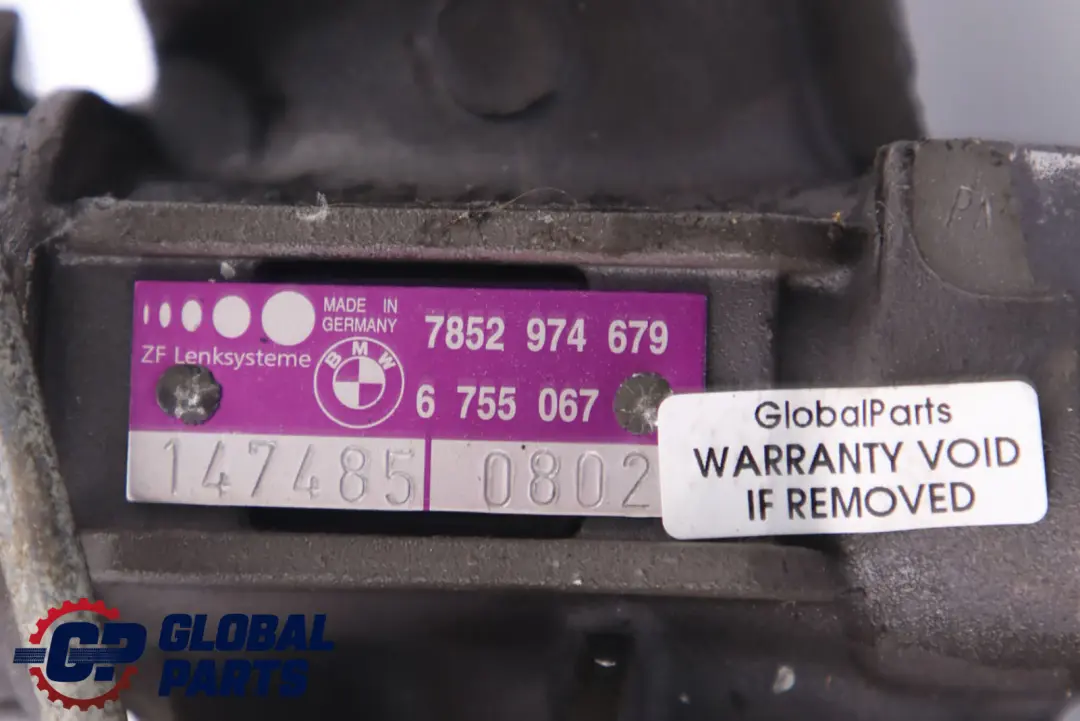 BMW 3 Series E46 Hydro Power Steering Rack Quick Turn Purple Tag Label - SKU rhd-6755067 - Part number 6755067