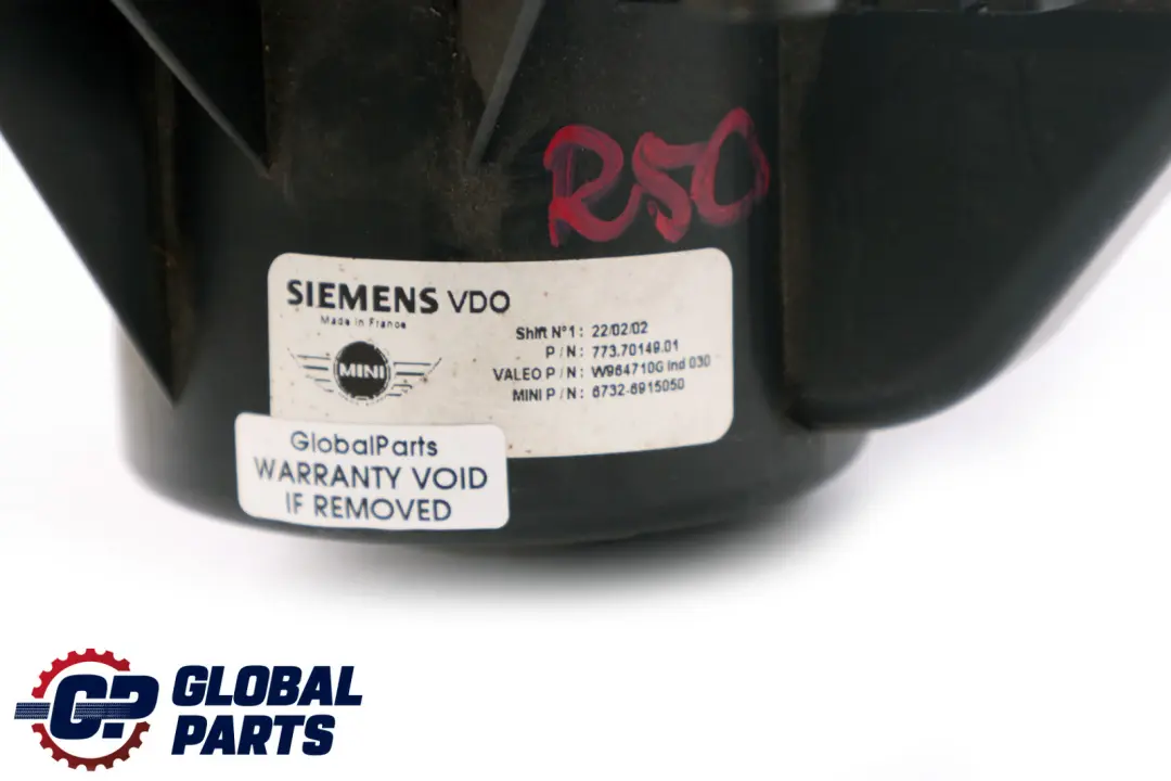 Heater Fan Blower Unit Air Conditioning to Mini R50 R52 R53 with Part number 6915050 Mini R50 R52 R53 Heater Fan Blower Unit Air Conditioning - SKU rhd-6915050 - Part number 6915050
