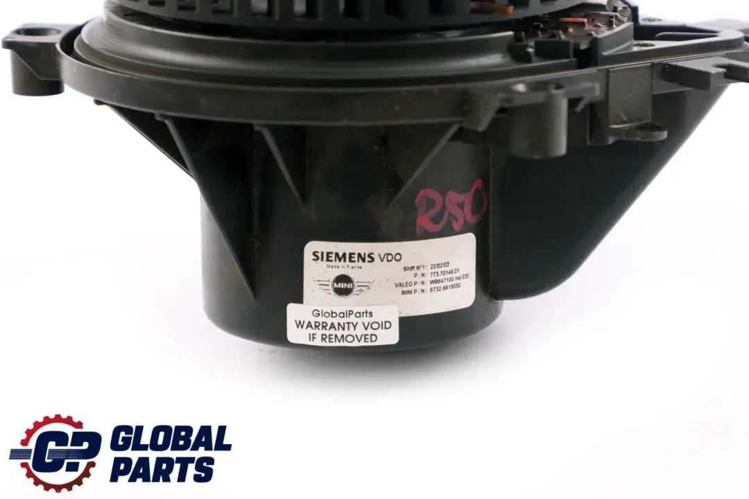 Heater Fan Blower Unit Air Conditioning to Mini R50 R52 R53 with Part number 6915050 Mini R50 R52 R53 Heater Fan Blower Unit Air Conditioning - SKU rhd-6915050 - Part number 6915050