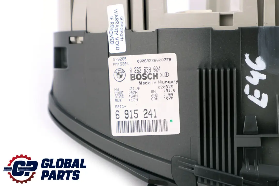 BMW 3 Series E46 Instrument Cluster Speedo Clocks Manual 6915241 - SKU rhd-6915241 - Part number 6985647
