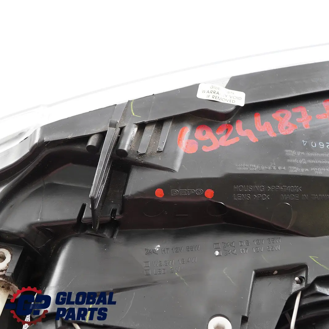 Side Headlight Lamp Left N/S DEPO to BMW 1 Series E87 Passenger with Part number 6924487 BMW 1 Series E87 Passenger Side Headlight Lamp Left N/S DEPO - SKU rhd-6924487-DEPO - Part number 6924487