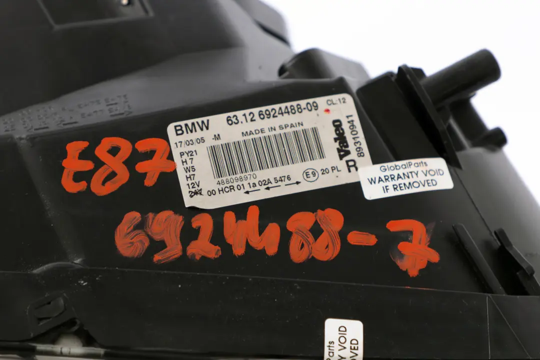 Driver Side Headlight Headlamp Lamp Right Front O/S to BMW 1 SERIES 7 E87 with Part number 6924488 BMW 1 SERIES 7 E87 Driver Side Headlight Headlamp Lamp Right Front O/S - SKU rhd-6924488-7 - Part number 6924488