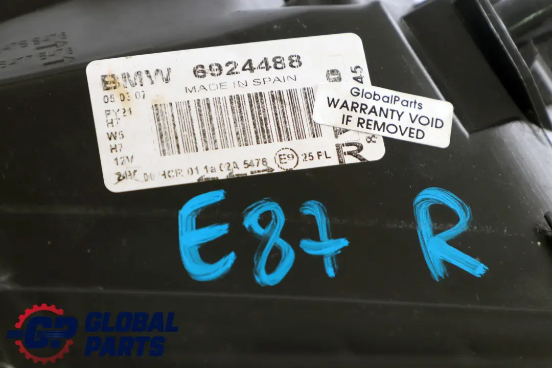 £BMW 1 Series E87 Driver Side Right O/S Headlight Headlamp Lamp to with Part number 6924488 £BMW 1 Series E87 Driver Side Right O/S Headlight Headlamp Lamp - SKU rhd-6924488 - Part number 6924488