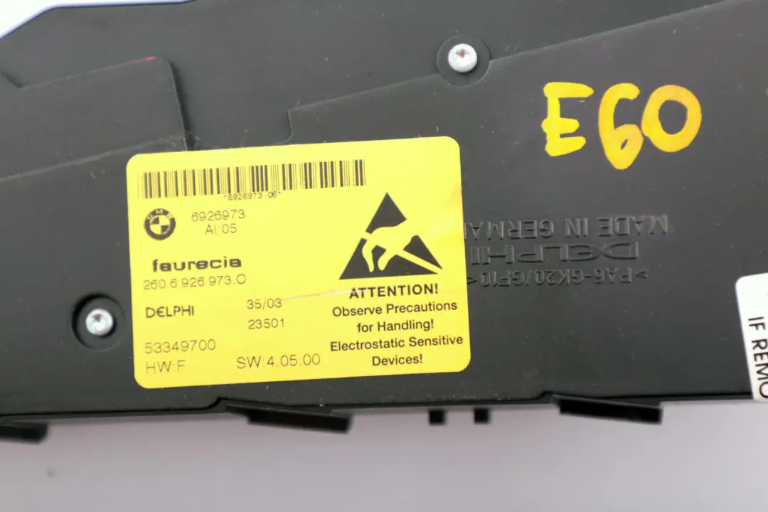 Front Left Passenger N/S Switch Seat Control Memory Button to BMW 5 Series E60 E61 with Part number 6926973 BMW 5 Series E60 E61 Front Left Passenger N/S Switch Seat Control Memory Button - SKU rhd-6926973 - Part number 6926973