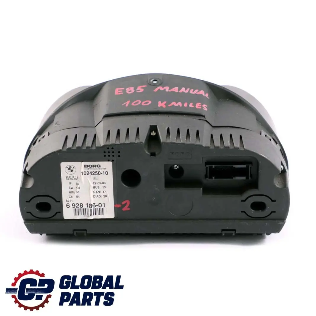 Instrument Cluster Speedo Clocks Manual to BMW Z4 Series 2 E85 Petrol with Part number 6928186 BMW Z4 Series 2 E85 Petrol Instrument Cluster Speedo Clocks Manual - SKU rhd-6928186-2 - Part number 6928186