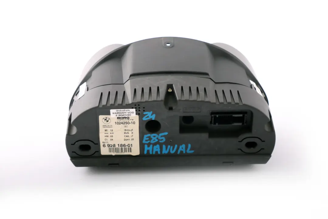 Instrument Cluster Speedo Clocks Manual to BMW Z4 Series E85 Petrol with Part number 6928186 BMW Z4 Series E85 Petrol Instrument Cluster Speedo Clocks Manual - SKU rhd-6928186 - Part number 6928186