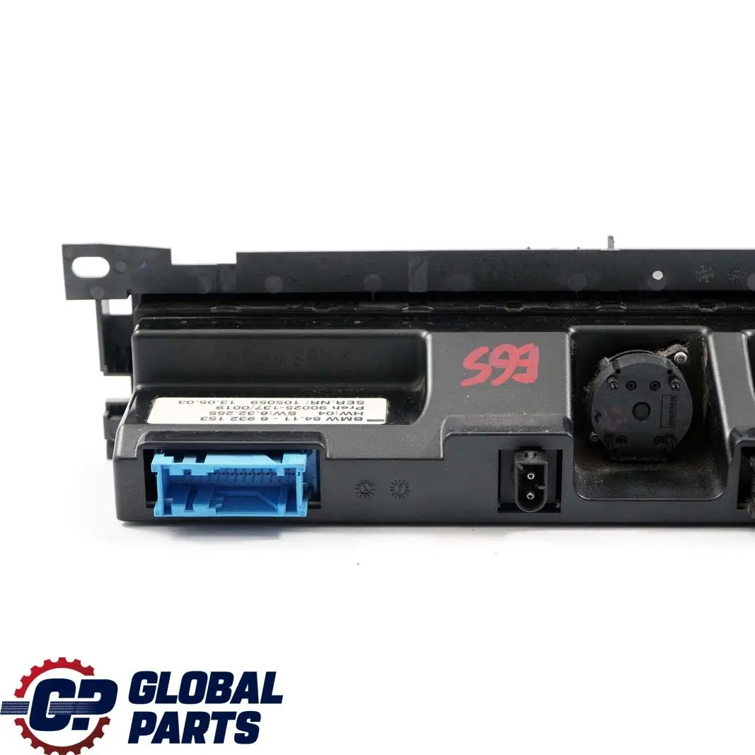 BMW 7 E65 E66 Automatic Air Conditioning Climate Control Panel Switch - SKU rhd-6932153 - Part number 6932153