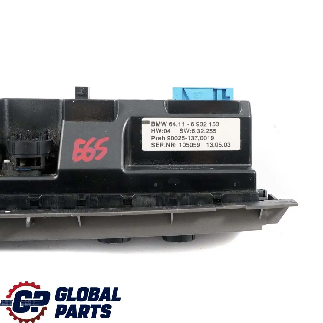 Conditioning Climate Control Panel Switch to BMW 7 E65 E66 Automatic Air with Part number 6932153 BMW 7 E65 E66 Automatic Air Conditioning Climate Control Panel Switch - SKU rhd-6932153 - Part number 6932153