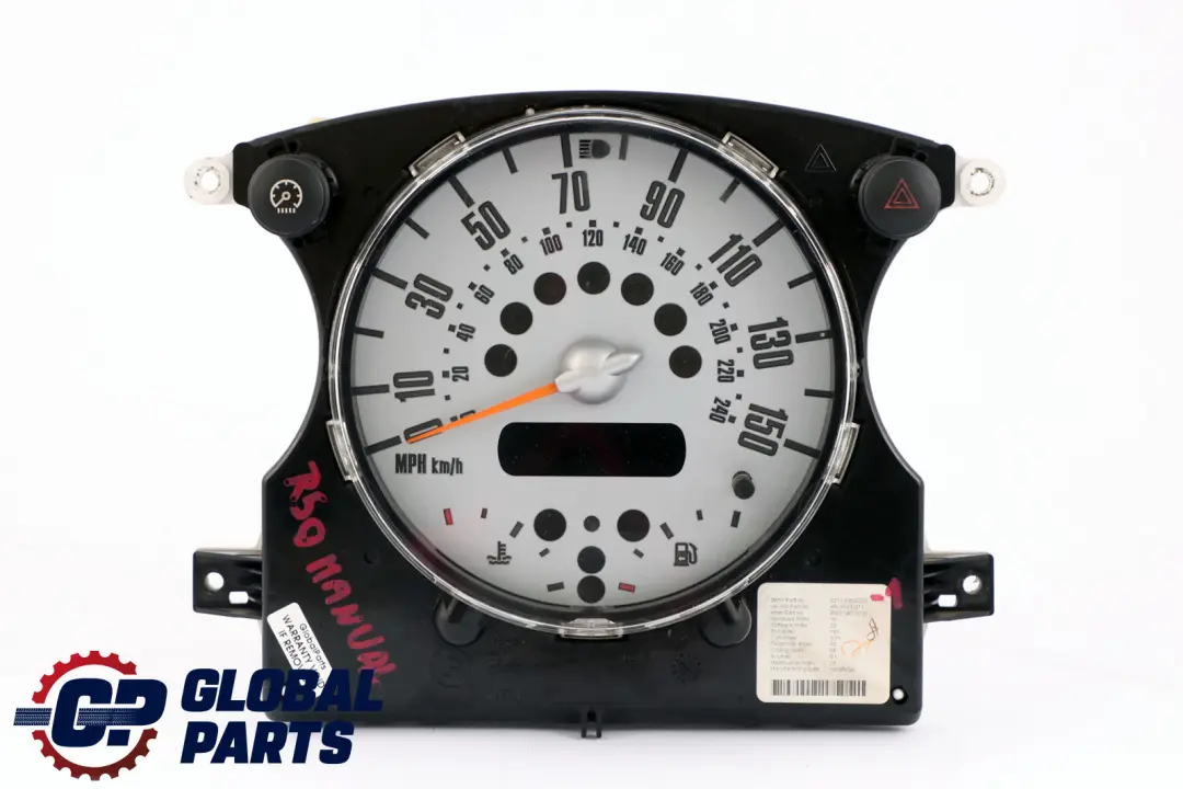Speedometer Speedo Clock Instrument Cluster to MINI Cooper One 1 R50 with Part number 6936282 MINI Cooper One 1 R50 Speedometer Speedo Clock Instrument Cluster - SKU rhd-6936282-1 - Part number 6936282