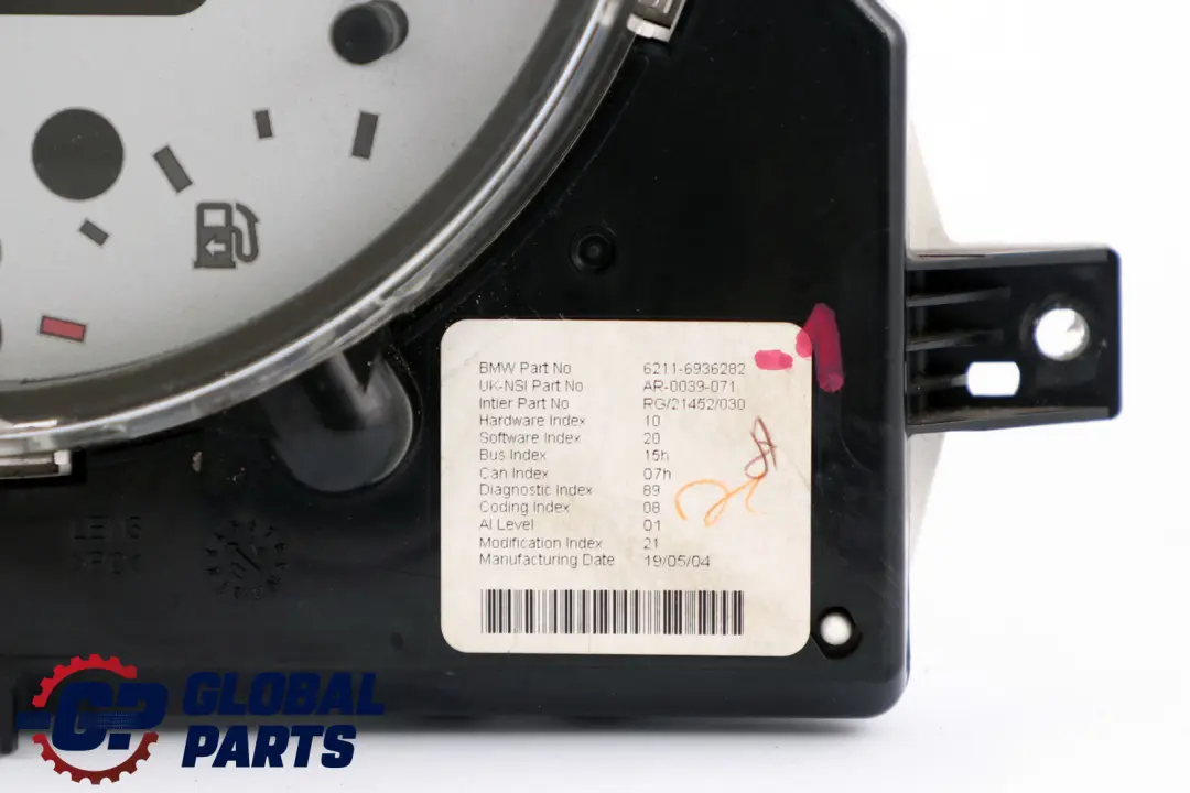 Speedometer Speedo Clock Instrument Cluster to MINI Cooper One 1 R50 with Part number 6936282 MINI Cooper One 1 R50 Speedometer Speedo Clock Instrument Cluster - SKU rhd-6936282-1 - Part number 6936282