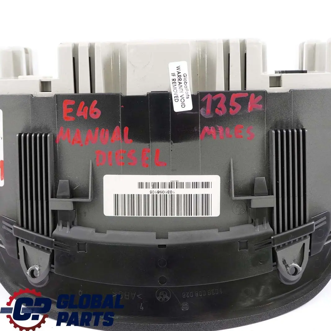 M47N M57 M57N 1 Instrument Cluster Speedo Clocks Manual to BMW 3 E46 with Part number 6940874 BMW 3 E46 M47N M57 M57N 1 Instrument Cluster Speedo Clocks Manual - SKU rhd-6940874-1 - Part number 6940874
