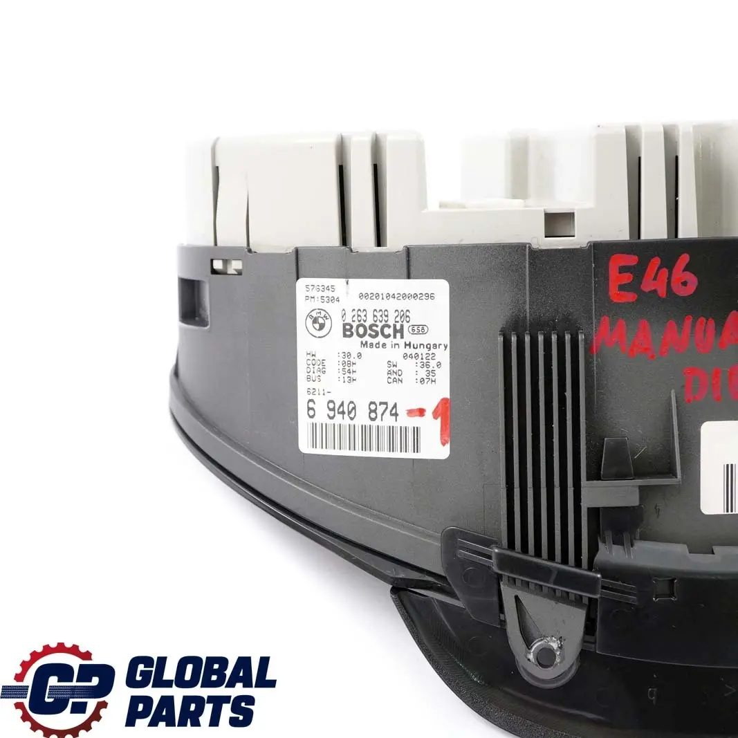 M47N M57 M57N 1 Instrument Cluster Speedo Clocks Manual to BMW 3 E46 with Part number 6940874 BMW 3 E46 M47N M57 M57N 1 Instrument Cluster Speedo Clocks Manual - SKU rhd-6940874-1 - Part number 6940874
