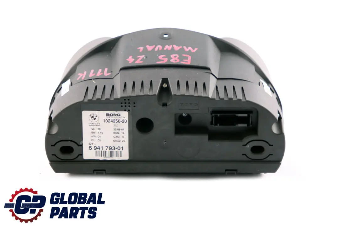 Instrument Cluster Speedo Clocks Manual 6941793 to BMW Z4 Series E85 Cabrio Petrol with Part number 9168171 BMW Z4 Series E85 Cabrio Petrol Instrument Cluster Speedo Clocks Manual 6941793 - SKU rhd-6941793 - Part number 9168171