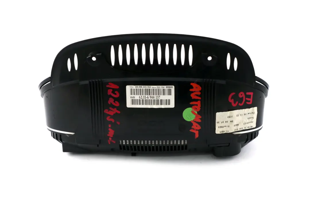 BMW 6 Series E63 E64 Instrument Cluster Speedo Clocks Automatic Petrol 6944137 - SKU rhd-6944137 - Part number 9194902