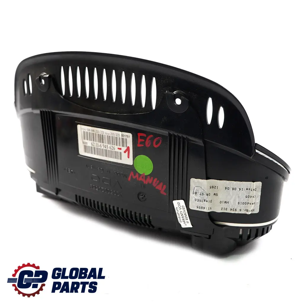 Instrument Cluster Speedo Clocks Petrol Manual to BMW 5 Series E60 E61 with Part number 6945626 BMW 5 Series E60 E61 Instrument Cluster Speedo Clocks Petrol Manual - SKU rhd-6945626-1 - Part number 6945626