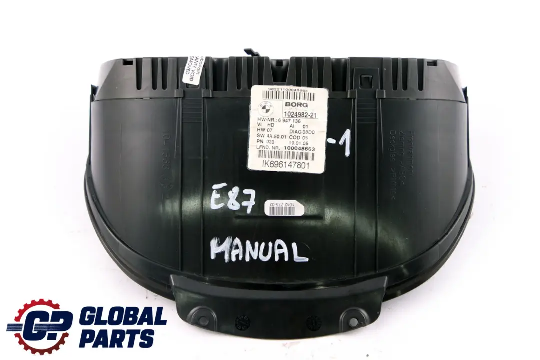 Instrument Cluster Speedo Clocks Petrol to BMW 1 Series 1 E81 E87 with Part number 6947136 BMW 1 Series 1 E81 E87 Instrument Cluster Speedo Clocks Petrol - SKU rhd-6947136-1 - Part number 6947136