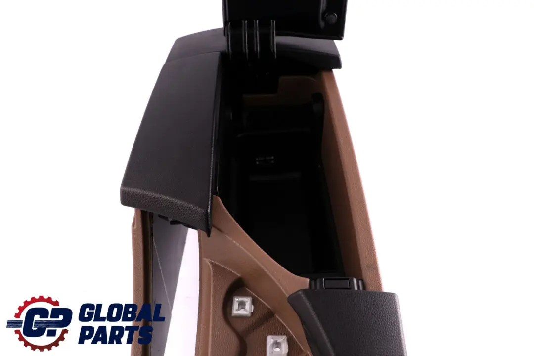 BMW 5 Series E60 E61 LCI Centre Console Armrest Leather Truffle Brown Black - SKU rhd-6951005 - Part number 6951005