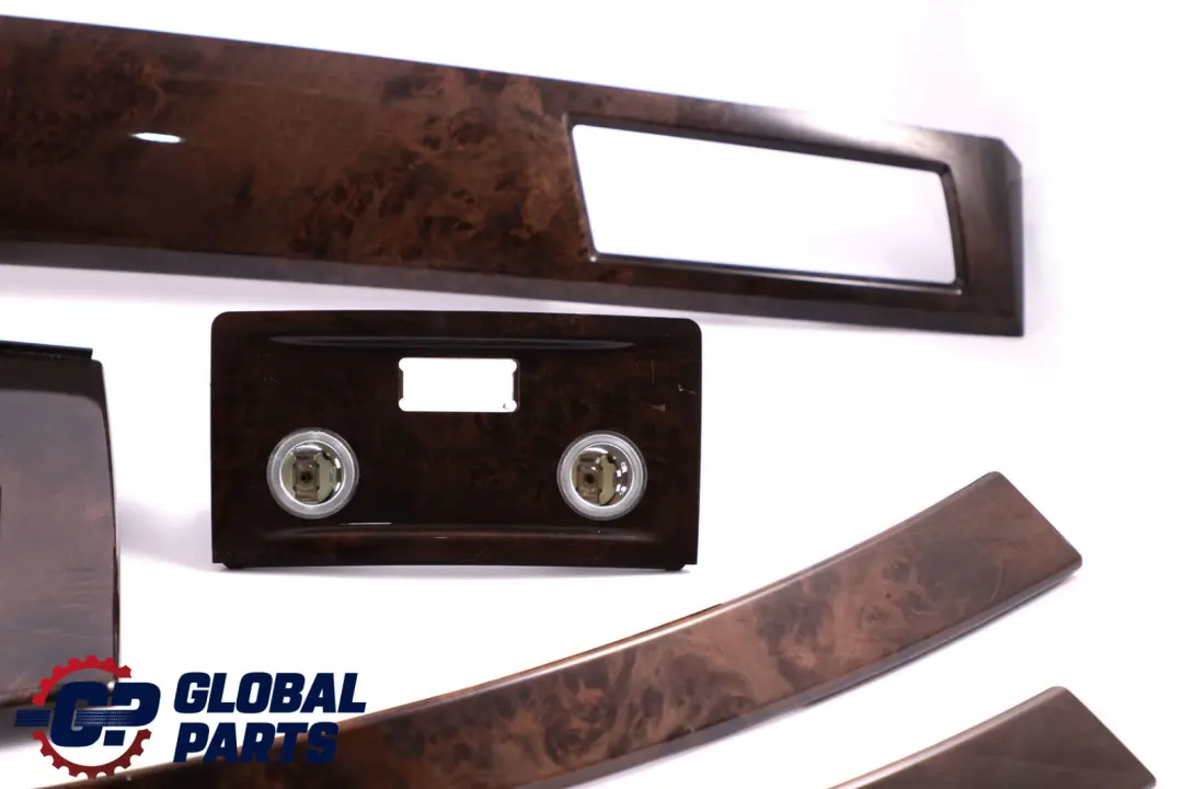 BMW 5 Series 3 E60 Decor Strip Dashboard Interior Trim Set Poplar Woodgrain - SKU rhd-6951045-3 - Part number 6951045