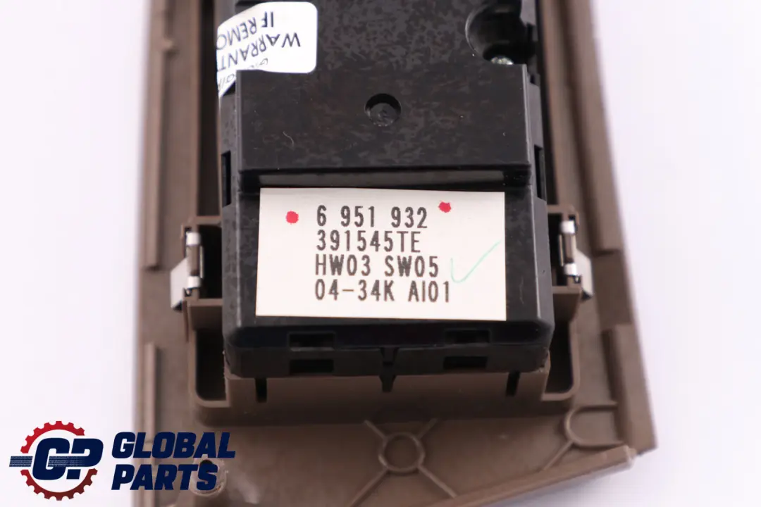Driver's Side Right O/S Window Lifter Switch Braun to BMW 5 Series E60 E61 with Part number 6951932 BMW 5 Series E60 E61 Driver's Side Right O/S Window Lifter Switch Braun - SKU rhd-6951932 - Part number 6951932