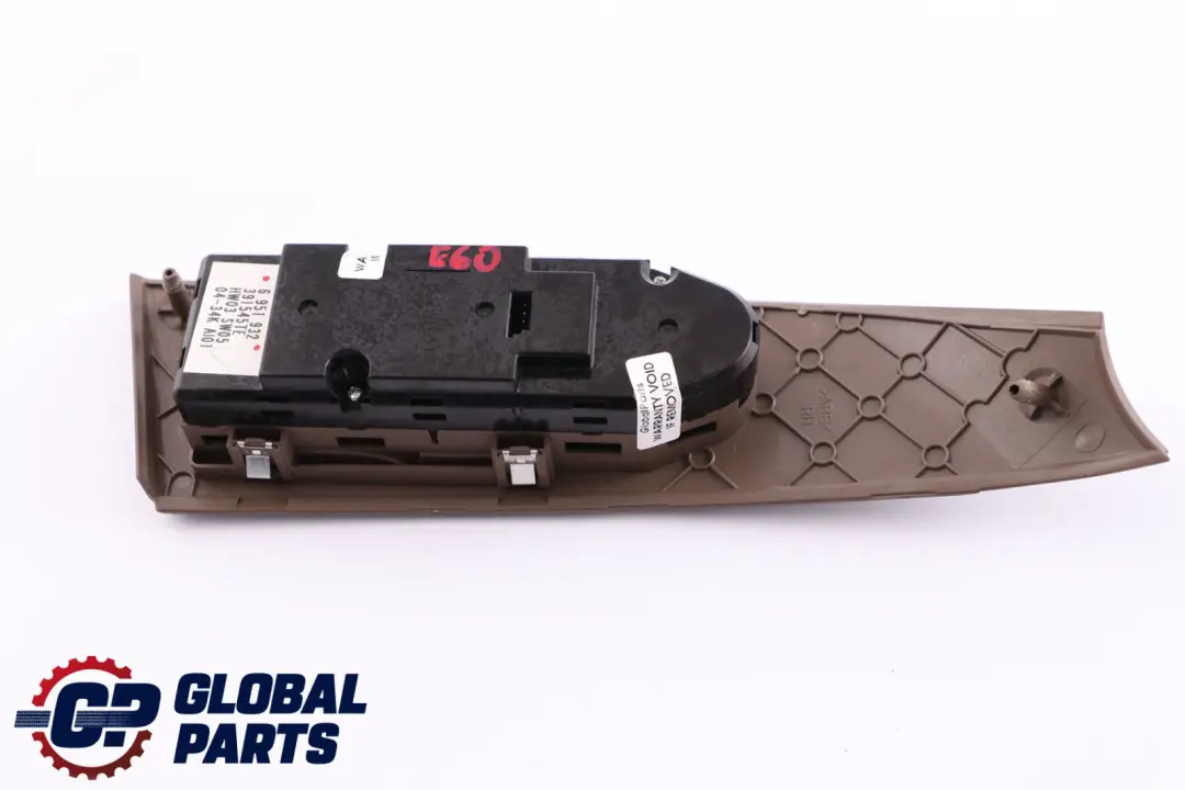 Driver's Side Right O/S Window Lifter Switch Braun to BMW 5 Series E60 E61 with Part number 6951932 BMW 5 Series E60 E61 Driver's Side Right O/S Window Lifter Switch Braun - SKU rhd-6951932 - Part number 6951932