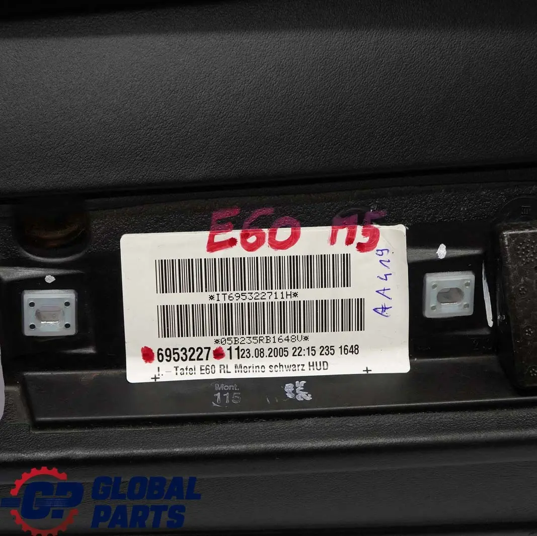 Dashboard Dash Trim Panel Black Leather Merino to BMW 5 E60 M5 with Part number 6953227 BMW 5 E60 M5 Dashboard Dash Trim Panel Black Leather Merino - SKU rhd-6953227 - Part number 6953227