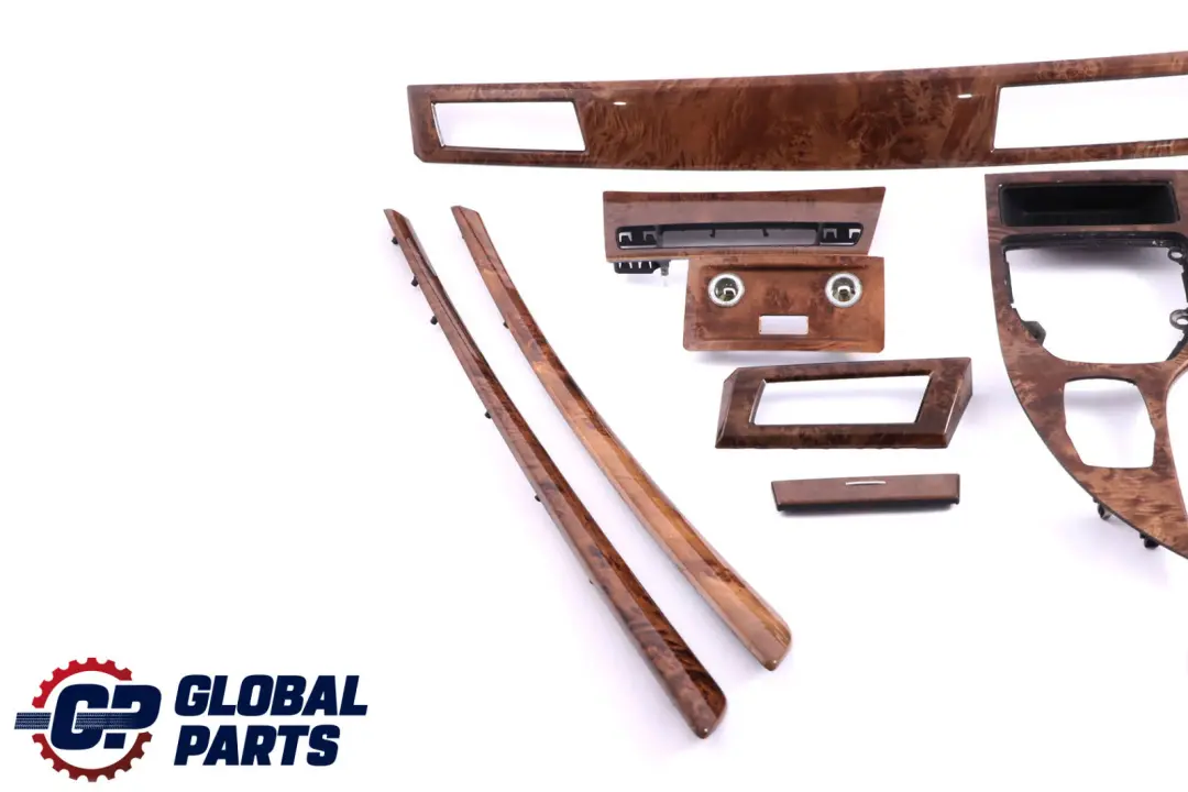 BMW 5 Series 2 E60 LCI Decor Strip Dashboard Interior Trim Set Poplar Woodgrain - SKU rhd-6957146-2 - Part number 6957146
