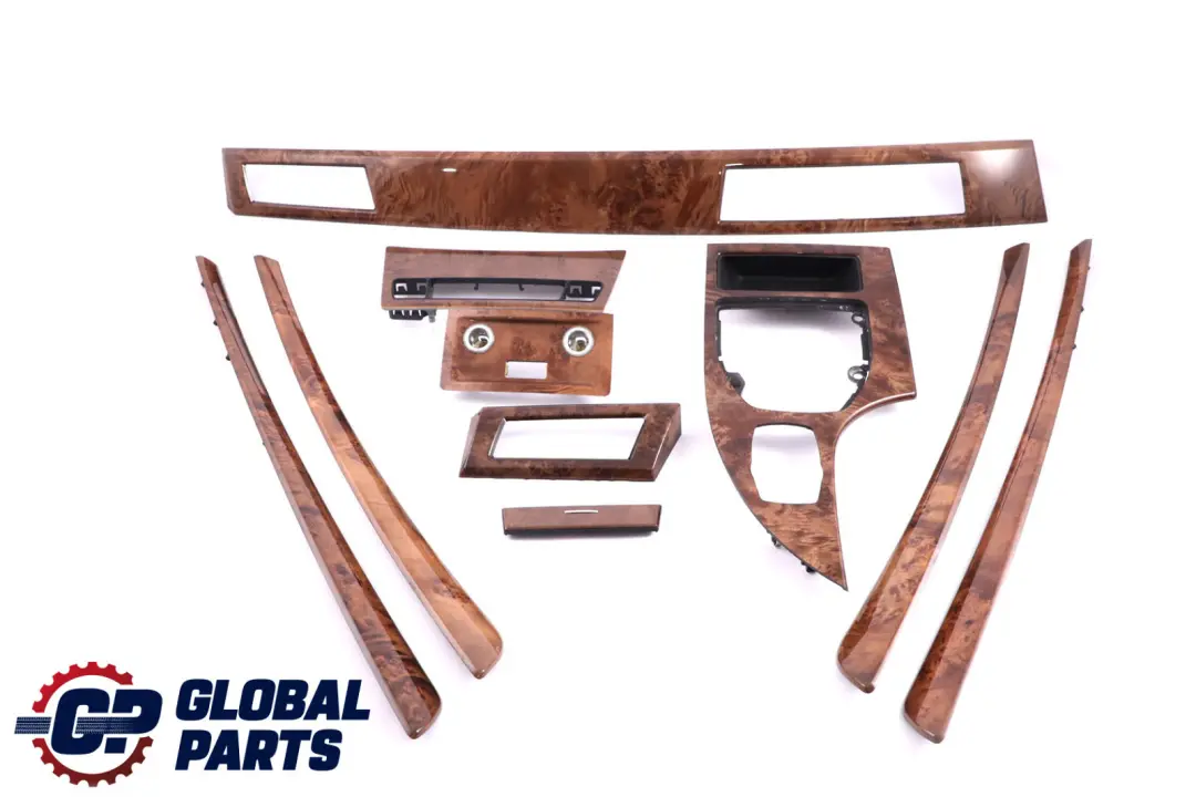 BMW 5 Series 2 E60 LCI Decor Strip Dashboard Interior Trim Set Poplar Woodgrain - SKU rhd-6957146-2 - Part number 6957146