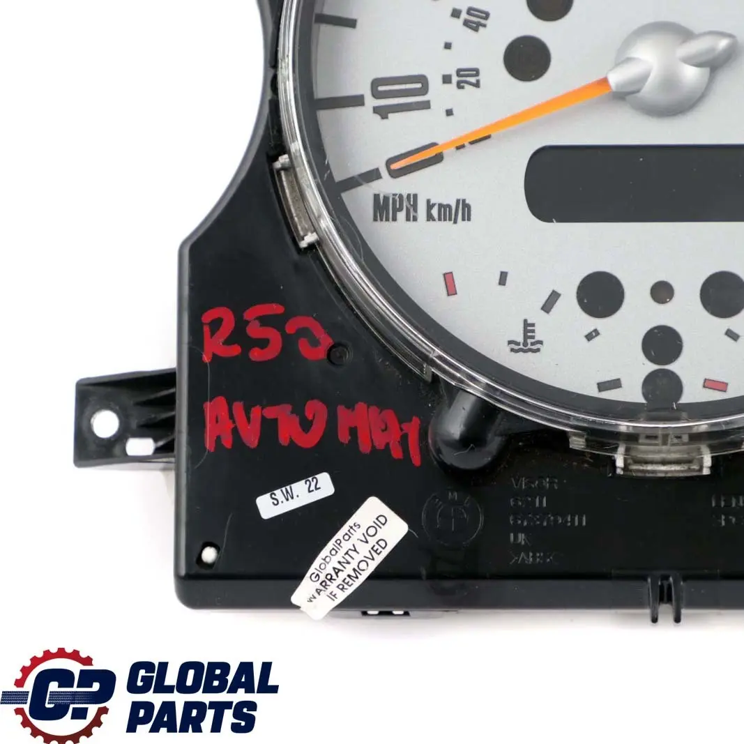 Speedometer Speedo Clock Instrument Cluster Automatic 6957297 to Mini One R50 R52 with Part number 6918352 Mini One R50 R52 Speedometer Speedo Clock Instrument Cluster Automatic 6957297 - SKU rhd-6957297 - Part number 6918352