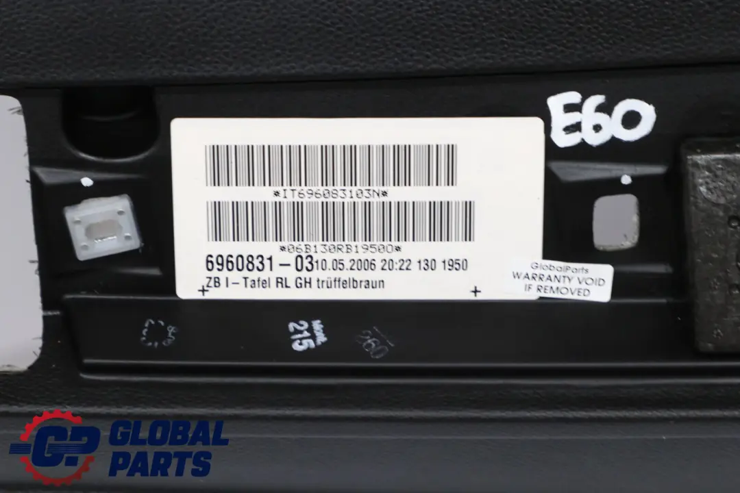 BMW 5 Series E60 E61 Dashboard Dash Trim Panel Black Truffle Brown - SKU rhd-6960831 - Part number 6960831