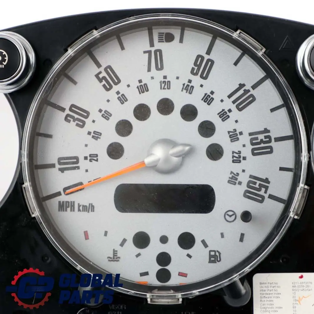 MINI Cooper One R50 R52 Speedometer Speedo Clock Instrument Cluster 6972076 - SKU rhd-6972076-1 - Part number 6936282