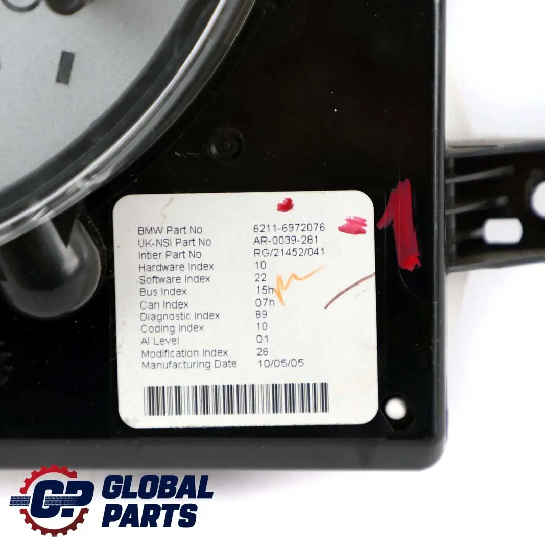 Speedometer Speedo Clock Instrument Cluster 6972076 to MINI Cooper One R50 R52 with Part number 6936282 MINI Cooper One R50 R52 Speedometer Speedo Clock Instrument Cluster 6972076 - SKU rhd-6972076-1 - Part number 6936282