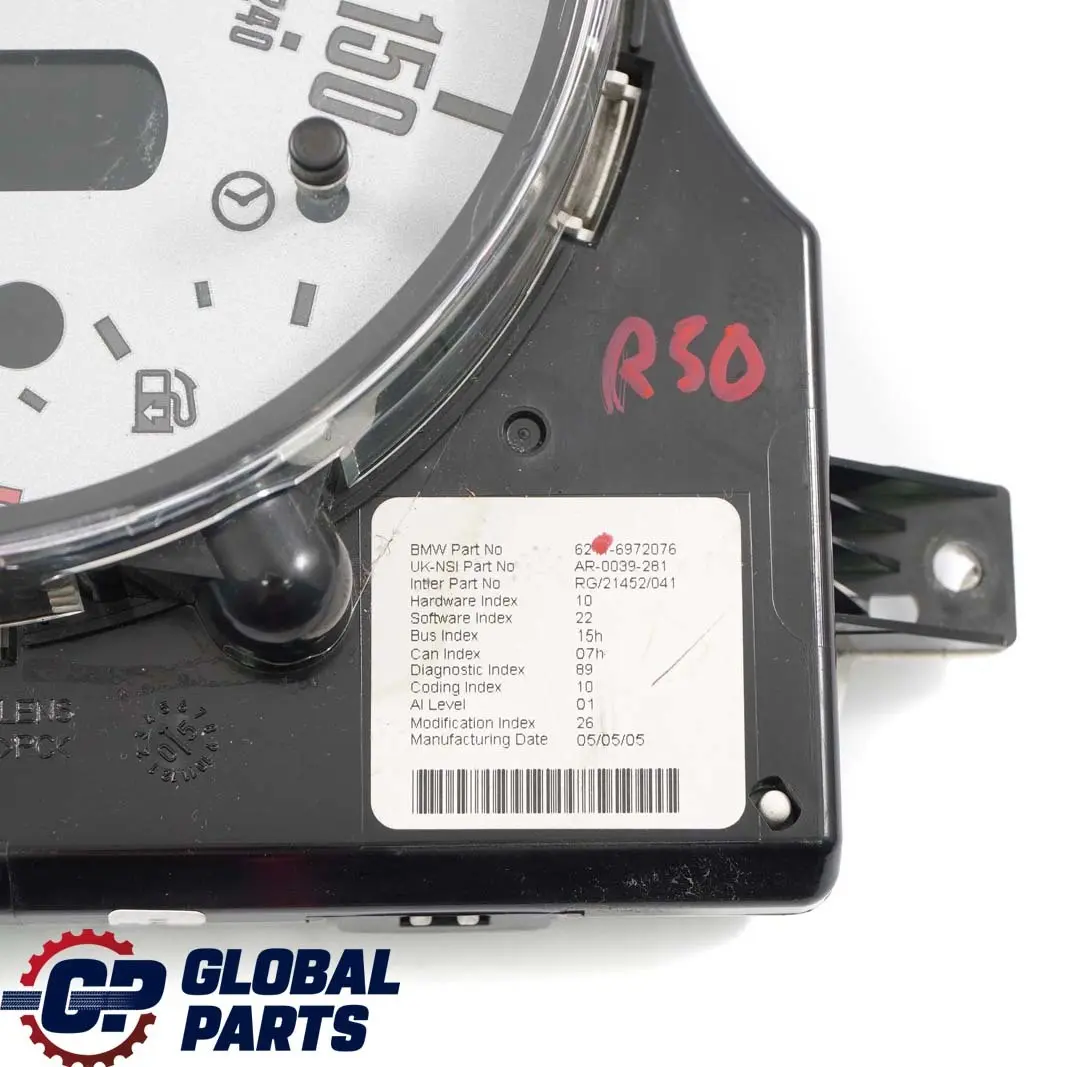 Speedometer Speedo Clock Instrument Cluster 6972076 to MINI Cooper One R50 R52 with Part number 6936282 MINI Cooper One R50 R52 Speedometer Speedo Clock Instrument Cluster 6972076 - SKU rhd-6972076 - Part number 6936282