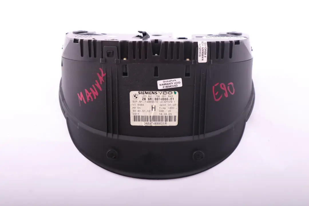 Instrument Cluster Speedo Clocks Manual to BMW 3 X1 Series E84 E90 E91 with Part number 6974666 BMW 3 X1 Series E84 E90 E91 Instrument Cluster Speedo Clocks Manual - SKU rhd-6974666-1 - Part number 6974666