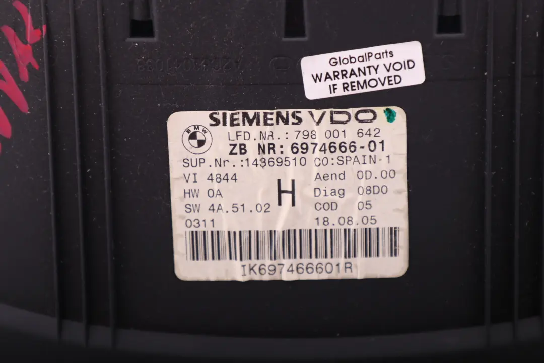 Instrument Cluster Speedo Clocks Manual to BMW 3 X1 Series E84 E90 E91 with Part number 6974666 BMW 3 X1 Series E84 E90 E91 Instrument Cluster Speedo Clocks Manual - SKU rhd-6974666-1 - Part number 6974666