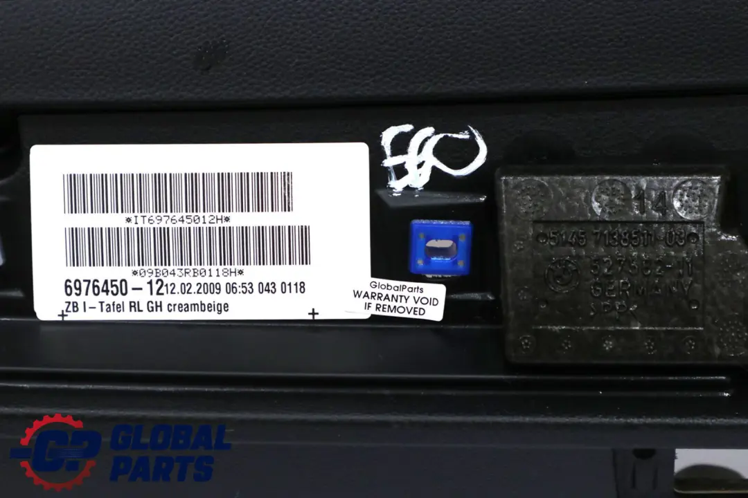 BMW 5 E60 E61 LCI Dashboard Dash Trim Panel Black Creambeige Beige - SKU rhd-6976450 - Part number 6976450